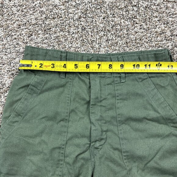 Vintage Military Pants Green OG 507 Utility Trousers 70s USA Fits 26x30 - Picture 6 of 11